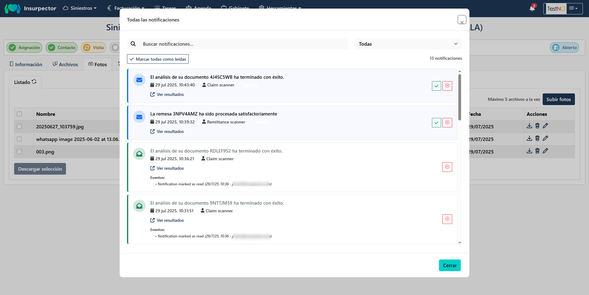 Sistema de notificaciones